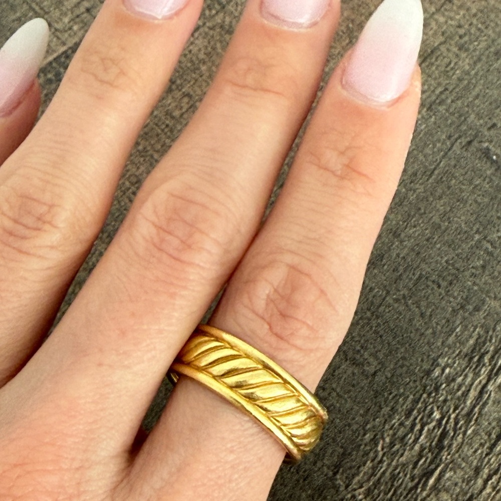 DAVID YURMAN SOLID 18K YELLOW GOLD Classic Twisted Band Gold Ring